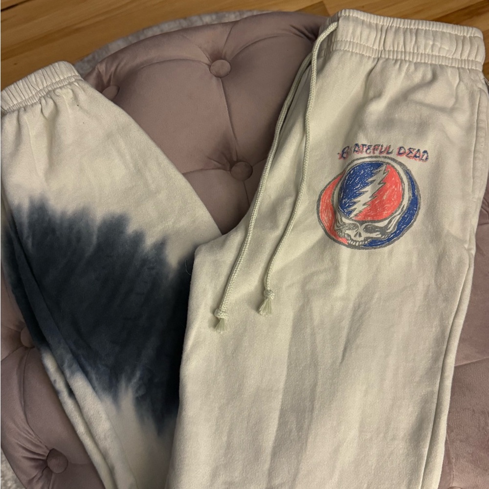 Grateful Dead Kids Tie-Dye Joggers - White and Black